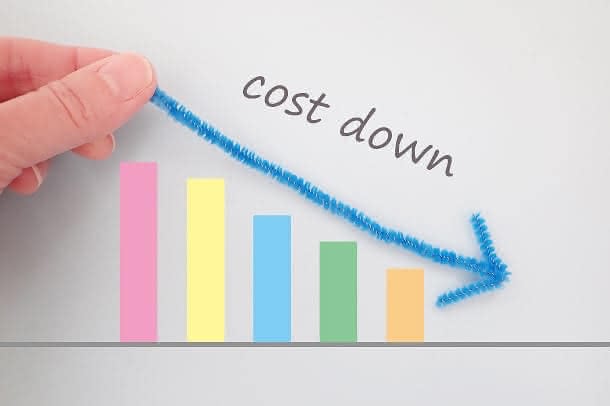 画像：コストダウンを表すグラフ